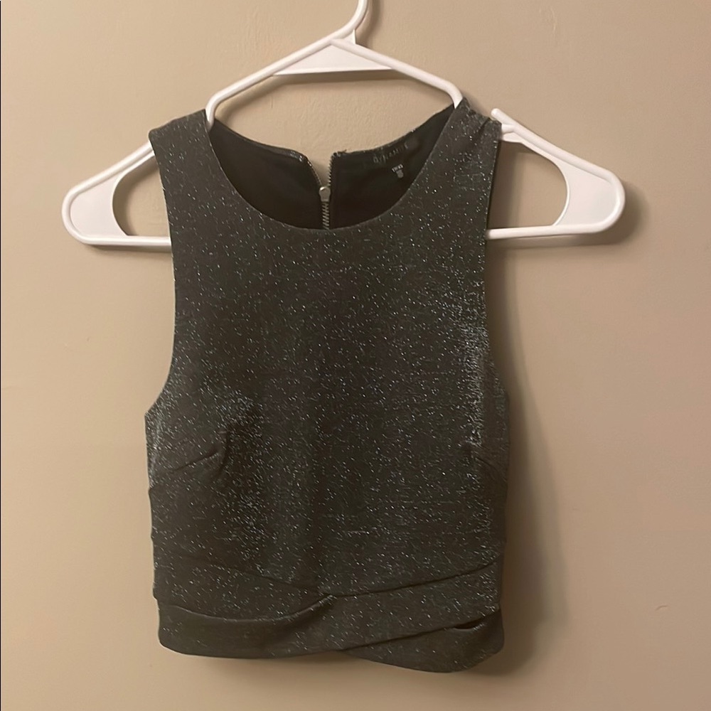 Dynamite Black Fitted Crop Tank Top (Bin U)​​